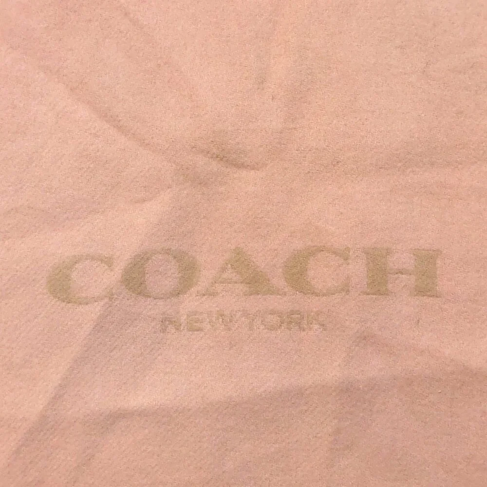 COACH Classic Vintage Pink Tan Reversible Wool & Cashmere Scarf VWT $175